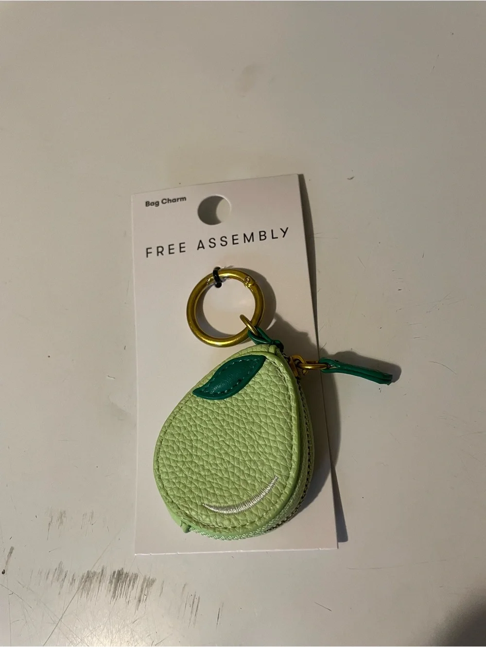 Free Assembly Green Pear Key & Card Holder Charm